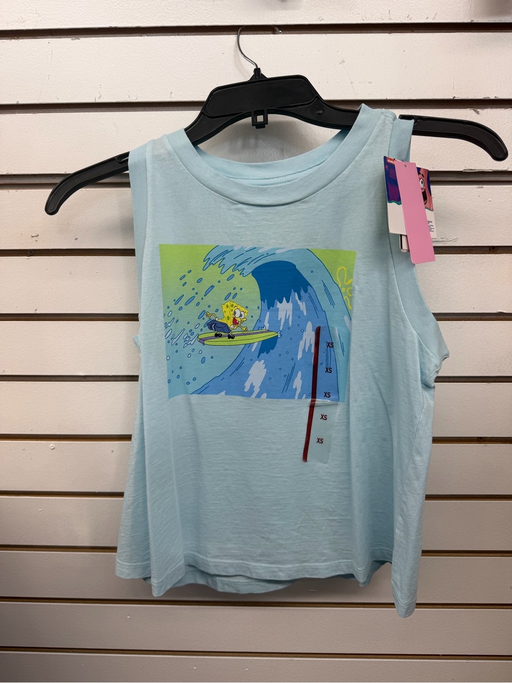SpongeBob SquarePants Surfing Graphic Muscle Tank Top XS
